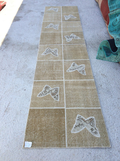 Butterfly Runner Rug, Patchwork Runner Rug, Living Room Rug,Oushak Rug,