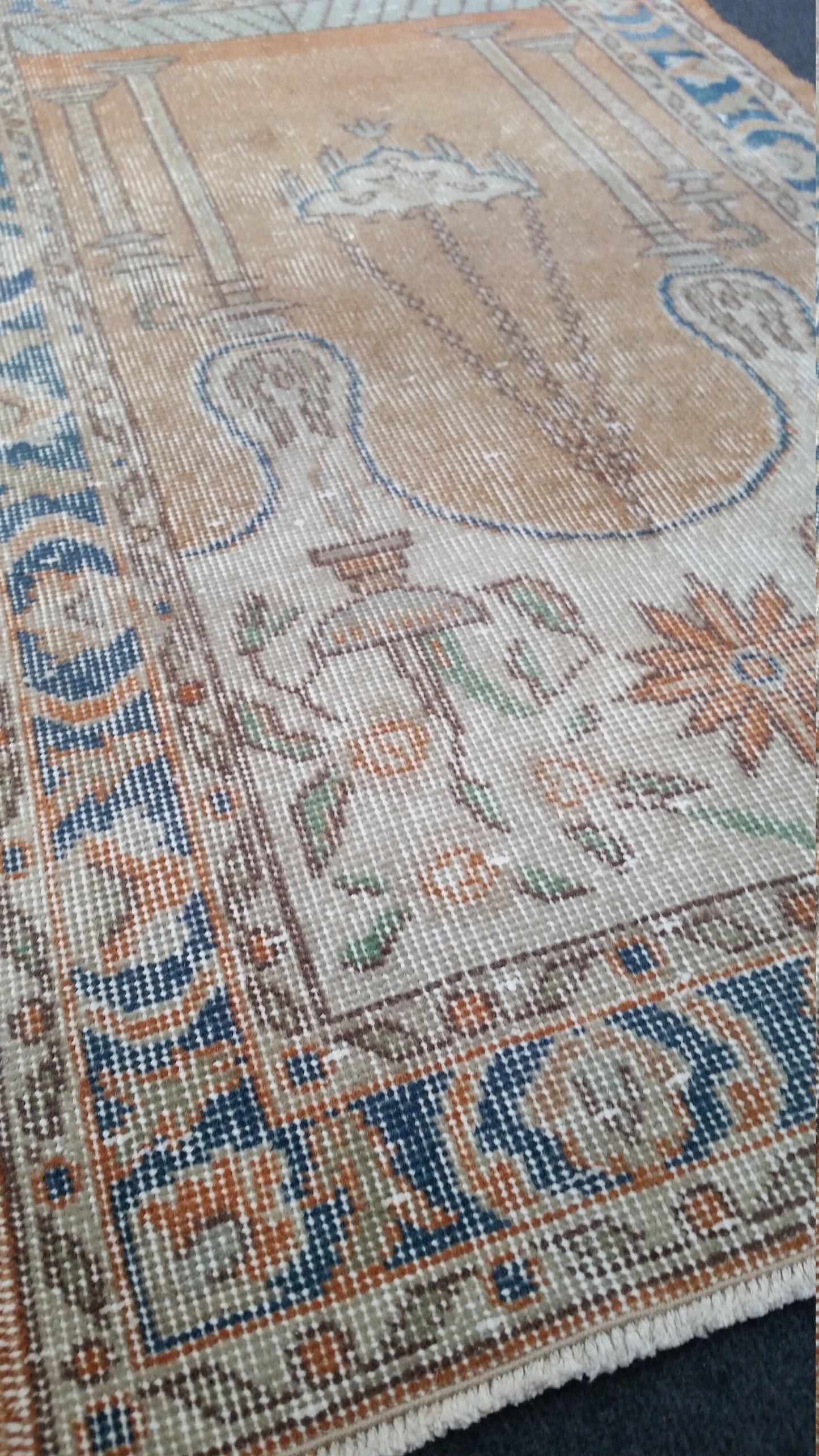 Vintage Rug Turkish  Rug Oushak Rug Wool Oushak Rug Vintage Rugs Boho Rug