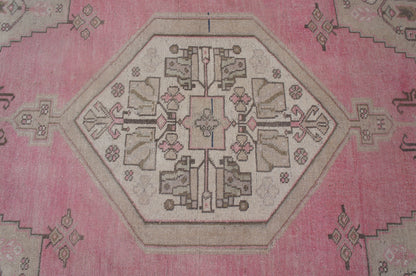 Pink Oushak Rug 4.3 x 7.3 Oushak Rug Turkish Area Rug Wool Rug Oriental Rug