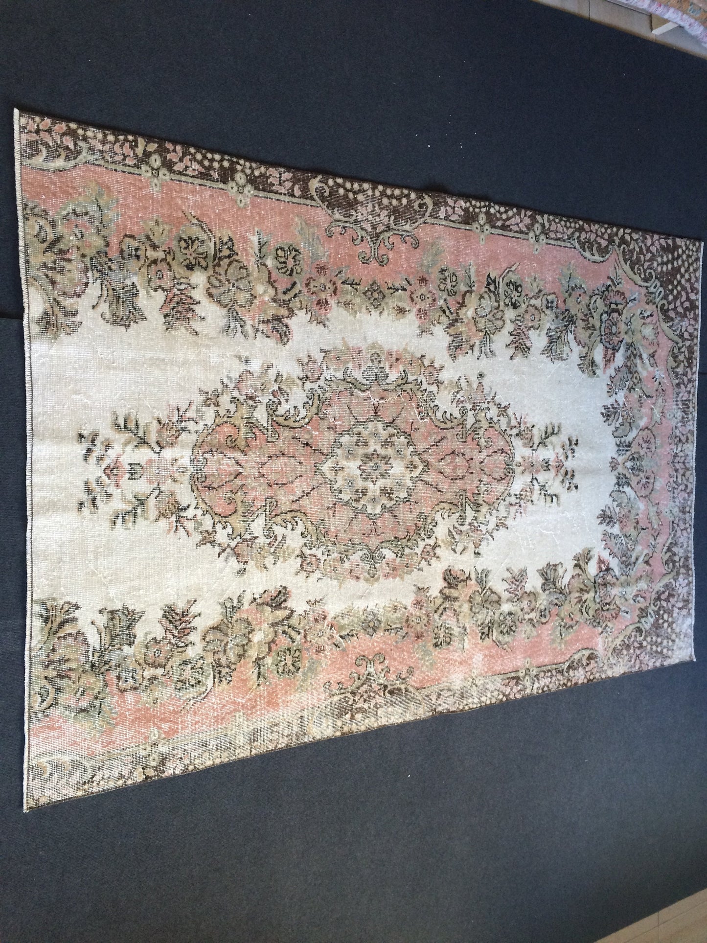 7.8 x 5.2 Pink Large  Area Oushak Rug Vintage Rug Turkish Rug Hand Made Rug