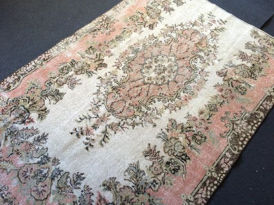 7.8 x 5.2 Pink Large  Area Oushak Rug Vintage Rug Turkish Rug Hand Made Rug