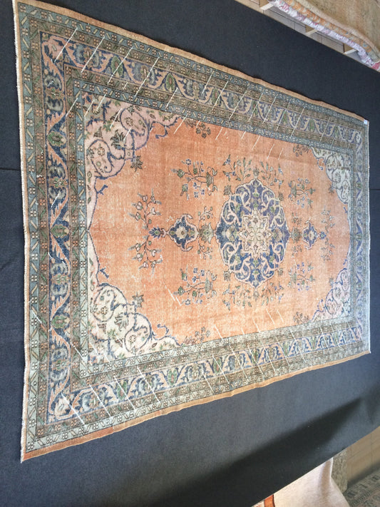 Large Sized Oushak RUG Large 6.6 x 9.7  Area Rug Turkish Rug, Vintage RUG Oushak Rug 7x10 Muted Oriental Rug