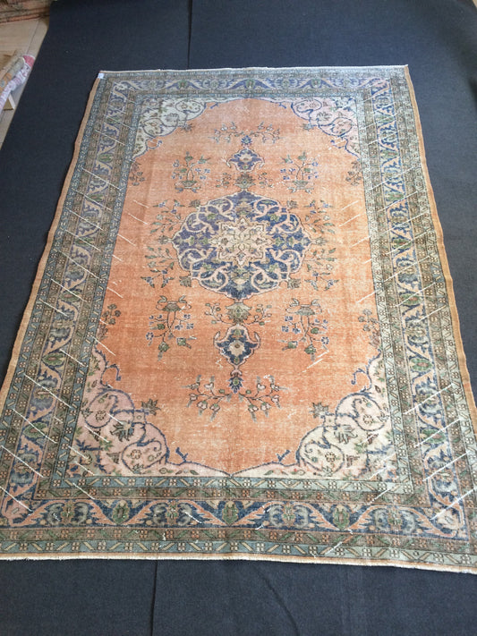 Large Sized Oushak RUG Large 6.6 x 9.7  Area Rug Turkish Rug, Vintage RUG Oushak Rug 7x10 Muted Oriental Rug