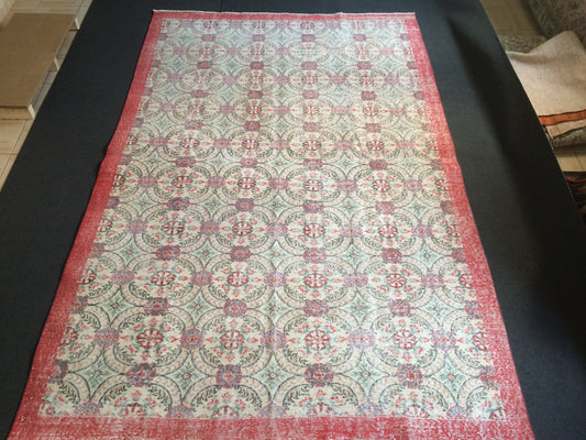 7x10.5 Oushak Rugs Oriental Rug Turkish Rugs Vintage Rugs Floral Rug Persian Oushak Rug Minimalist Rug 7x11 Muted Rug