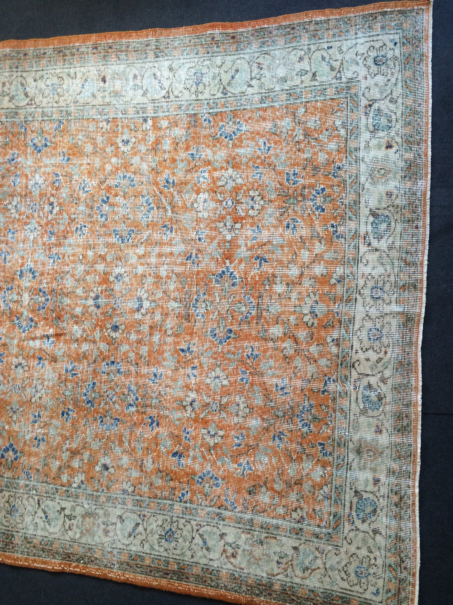 9.6 x 6.6  Burnt Orange Rug Vintage Rug Oushak Rug Turkish Rug Wool Rug Hand Made Rugs