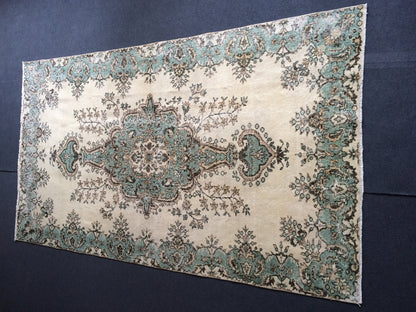 Oushak Rug, Vintage Rug Turkish  Rug, Boho Rug, Living Room Rug, Green Rug Oushak Rug,Hand woven Rug,Weaving Rug,