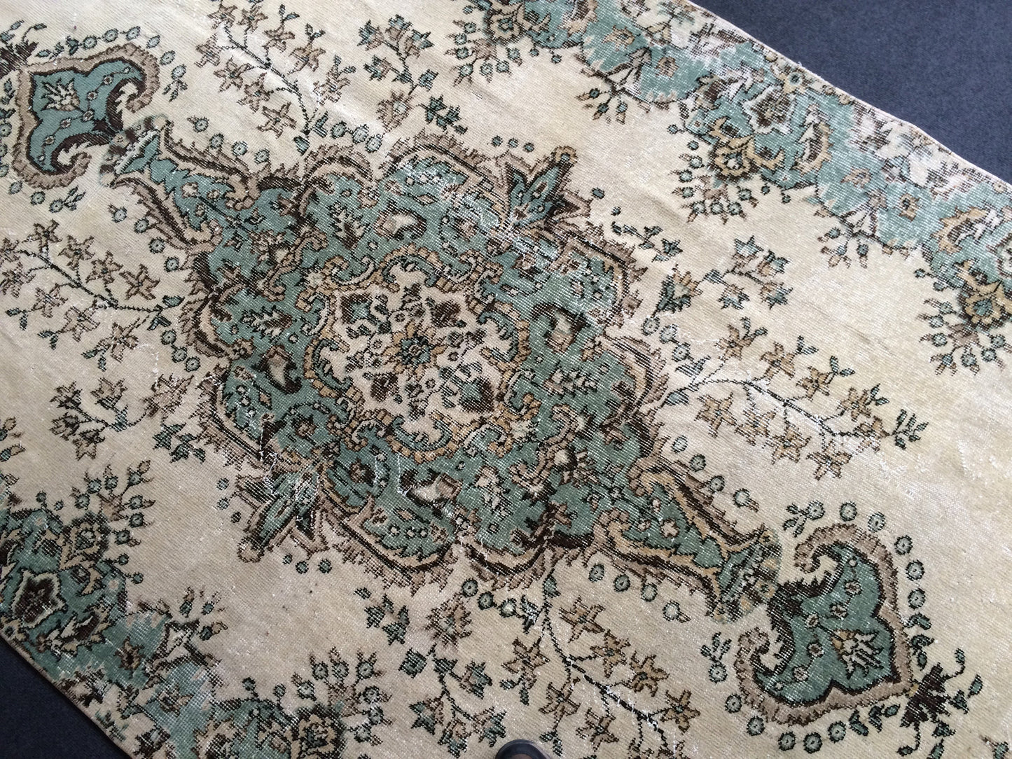 Oushak Rug, Vintage Rug Turkish  Rug, Boho Rug, Living Room Rug, Green Rug Oushak Rug,Hand woven Rug,Weaving Rug,