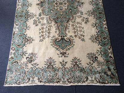 Oushak Rug, Vintage Rug Turkish  Rug, Boho Rug, Living Room Rug, Green Rug Oushak Rug,Hand woven Rug,Weaving Rug,