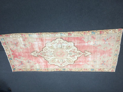 Vintage Pink rug, Vintage Turkish Rug, Oushak  Rug, Hand woven Rug, Bohemian Rug , Oriental Rug, Muted Vintage rug,