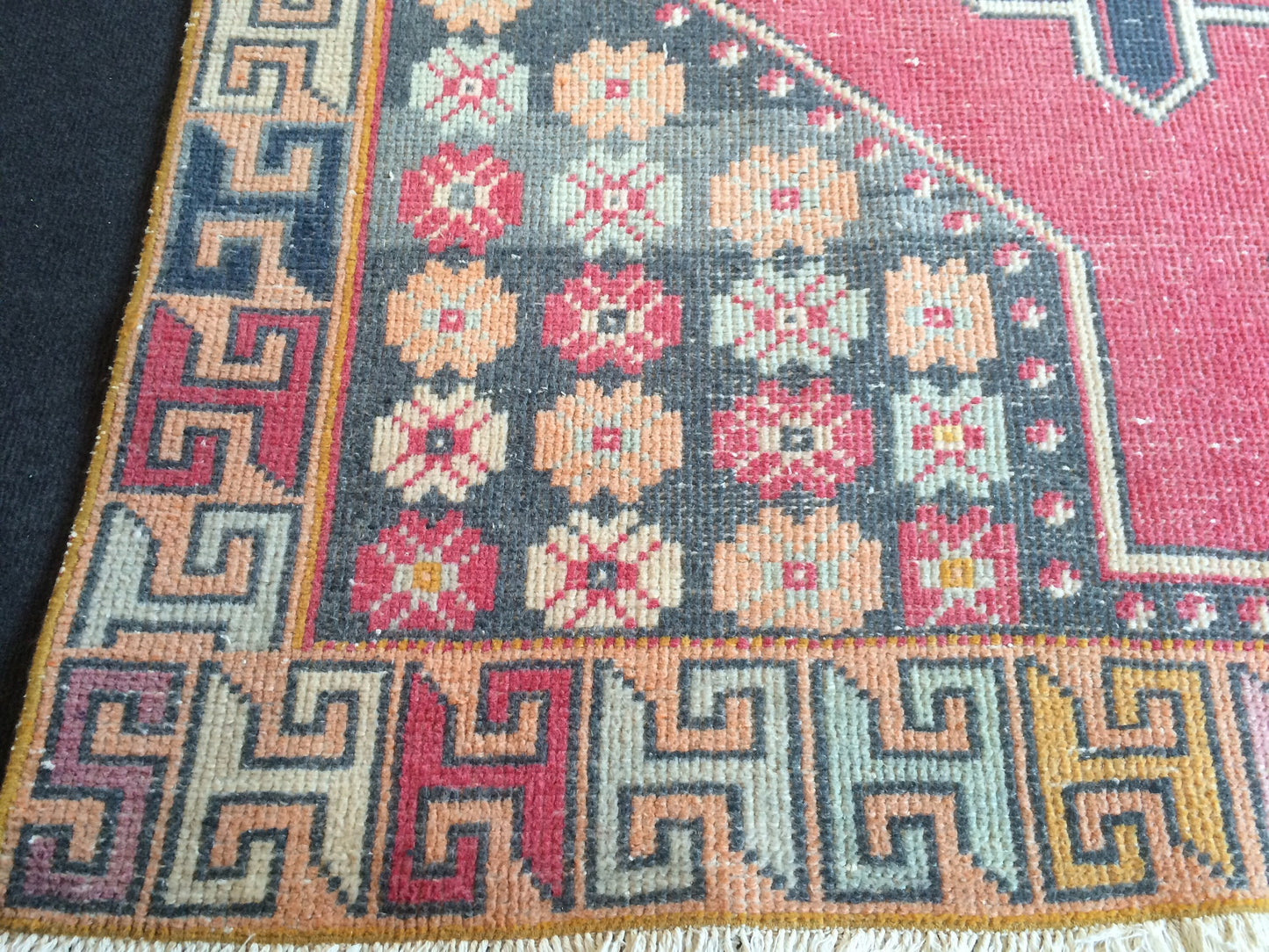 Turkish Rug, 3x8 Vintage Rug,Handmade Oushak Rug, Farmhouse Rug Wool Rug Wool Pile Rug Rustic Rug Bohemian Rug Vintage Turkish Rugs Oriental
