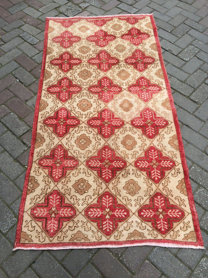 Vintage Rug Turkish  Rug, Bohemian Rug Oushak Rug