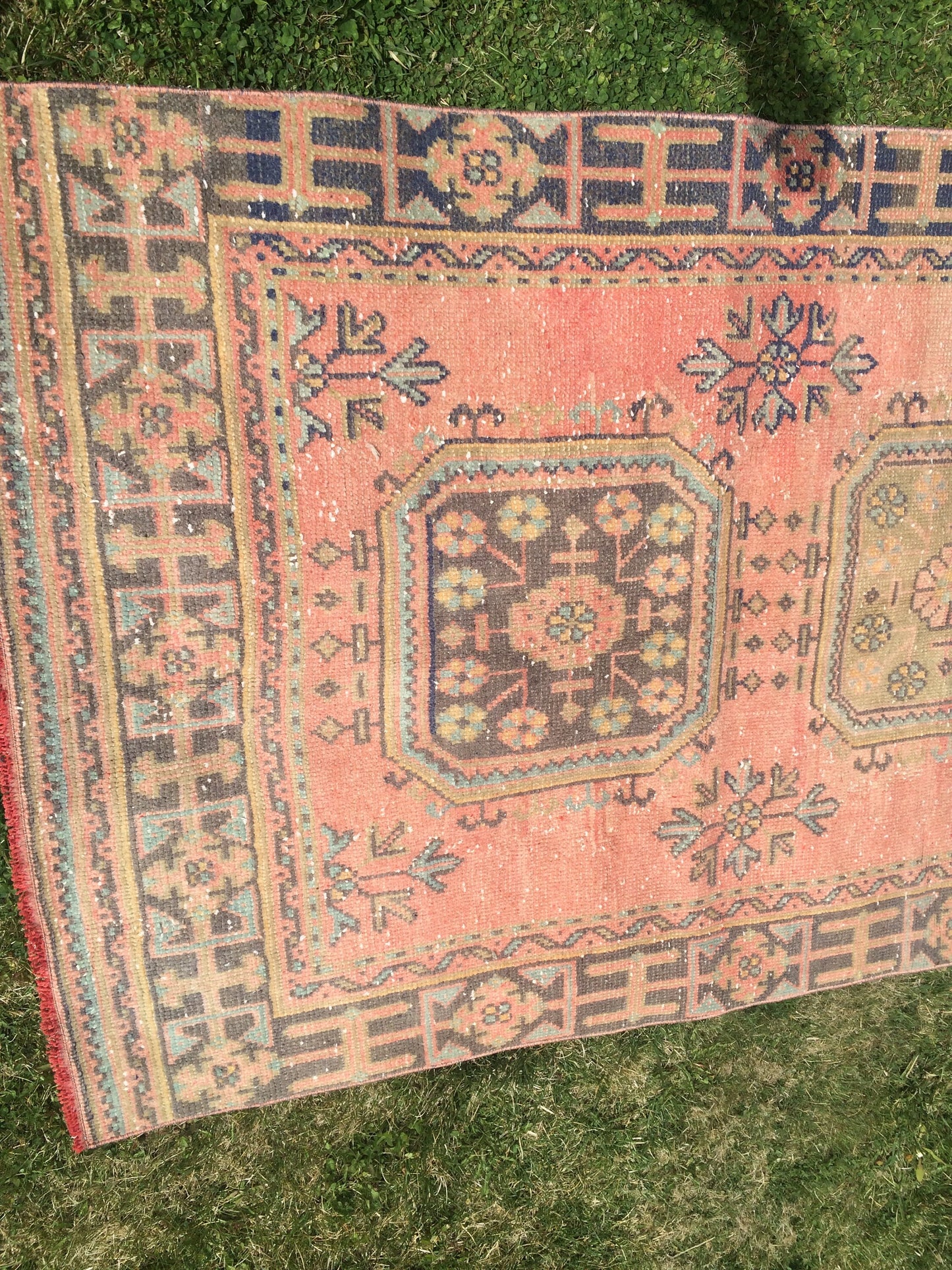 Vintage Turkish Runner Rug, 4x11 Oushak Runner Rug, Handmade Runner Rug, Hand Knotted Runner Rug Hallway Runner, Kitchen Runner