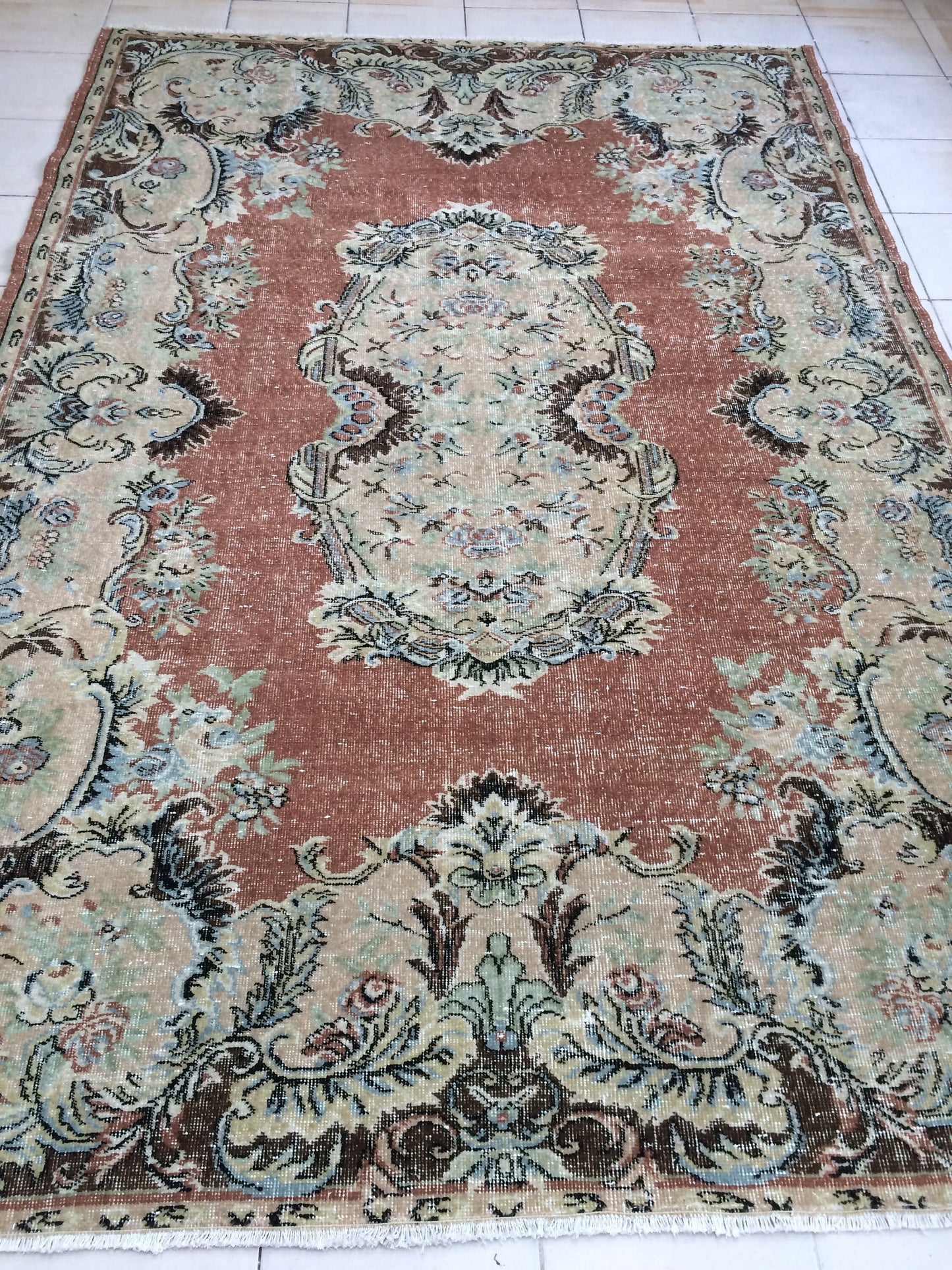6.5 x 9.6 Oushak Rug Large Area handmade Rug Vintage Rug Hand Made Oriental Rug Turkish Rugs Distressed Rug