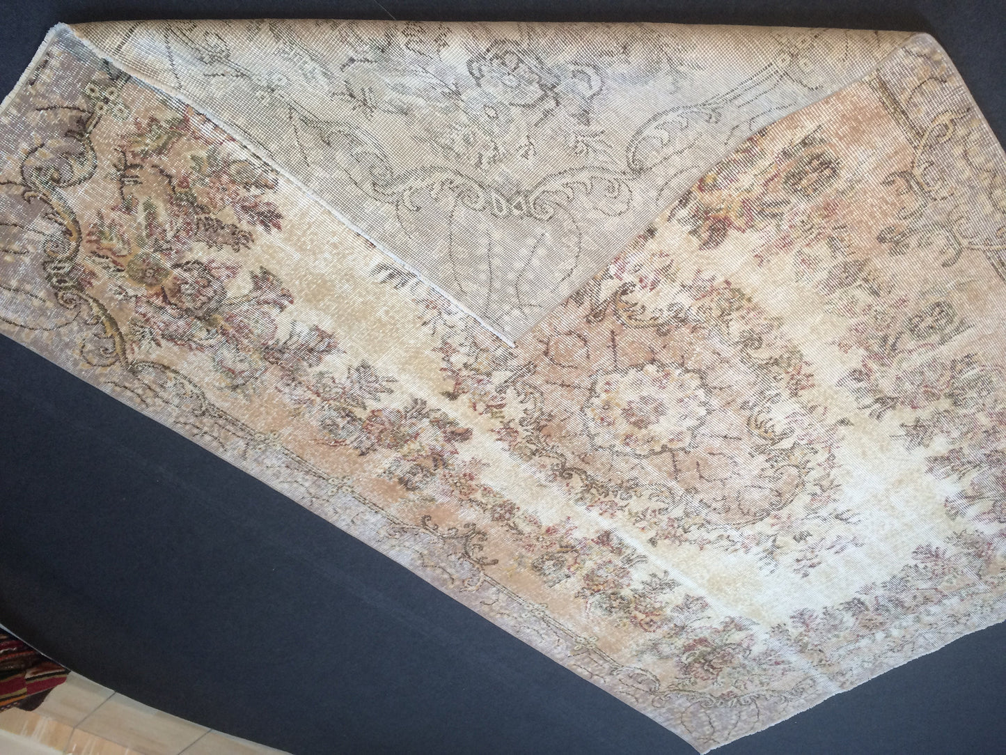 9 x 5.6 muted Rug, Faded Rug,Vintage Big Area Rug,Antique Rug,Oushak antique Rug,Hand woven Rug, 6 by 9 Muted Rug,Ethnic Rug,Kitchen Rug