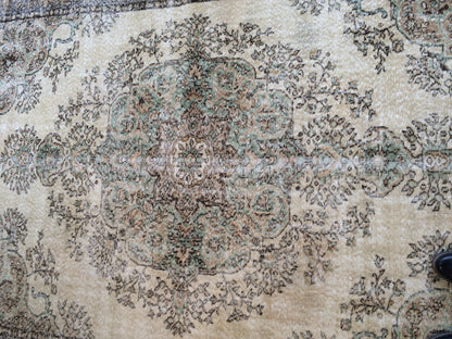 9.8 x 6.5 Large Oushak Rug, Vintage Rug Oushak Rug , Wool  Rug Turkish  Rugs Persian Rug Muted Persian Rug