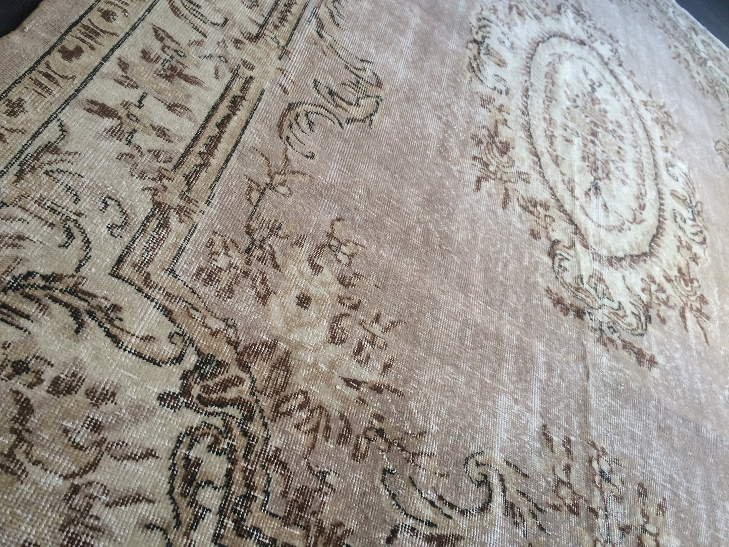 7.4 x 10 Vintage Oushak Large Area Turkish Rug Wool Oushak Rug Oushak Rugs 8 by 10 Muted Rug Oriental Rug Persian Rug