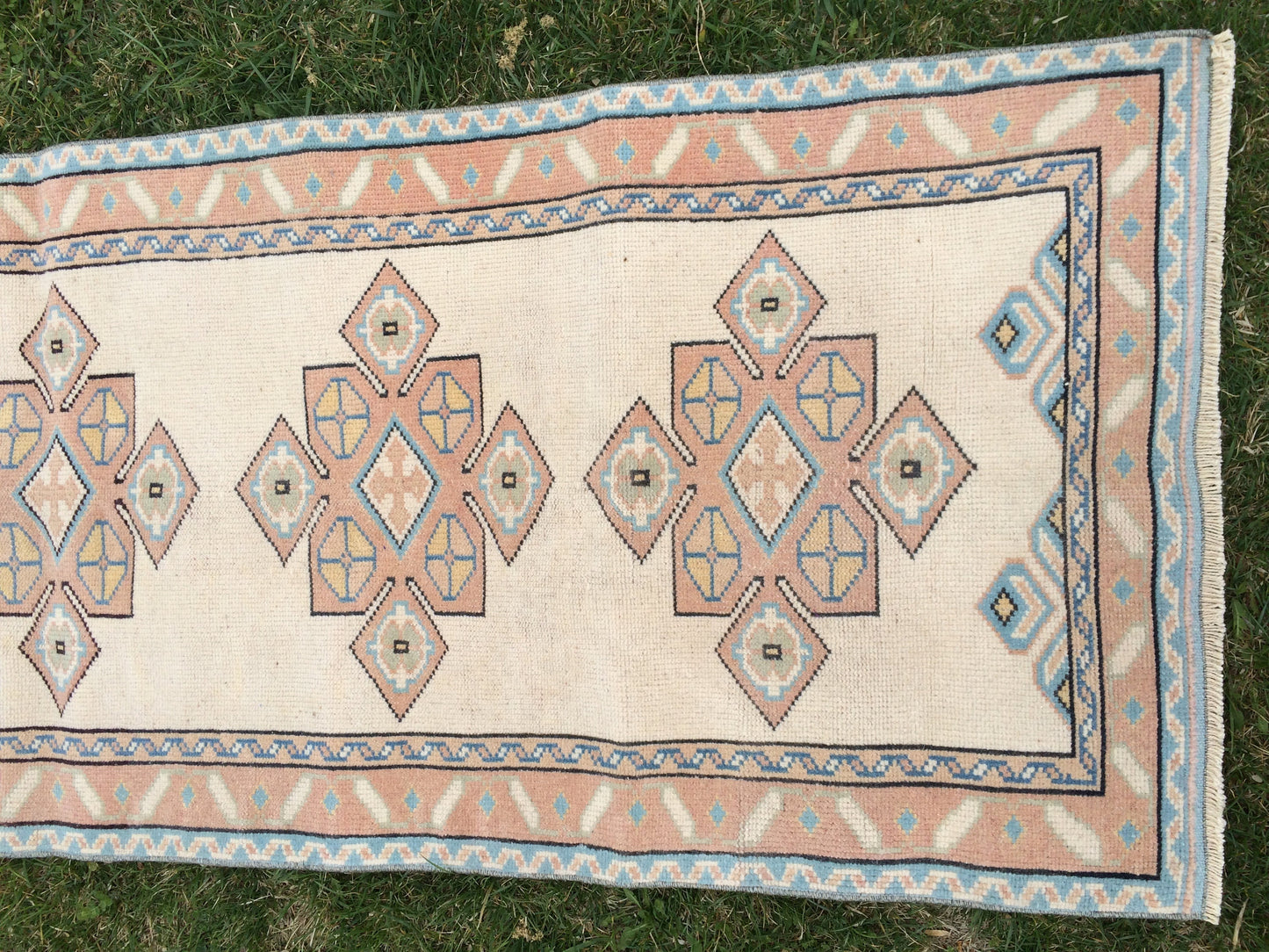Muted RUNNER Rug, 3x8 Boho RUNNER Rug, Rug Oushak, Oushak Runner Rug, Vintage Turkish Rugs, Oushak Rug, Turkish Oushak Rug,8 x 3 RUNNER Rug