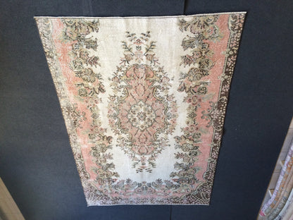 7.8 x 5.2 Pink Large  Area Oushak Rug Vintage Rug Turkish Rug Hand Made Rug