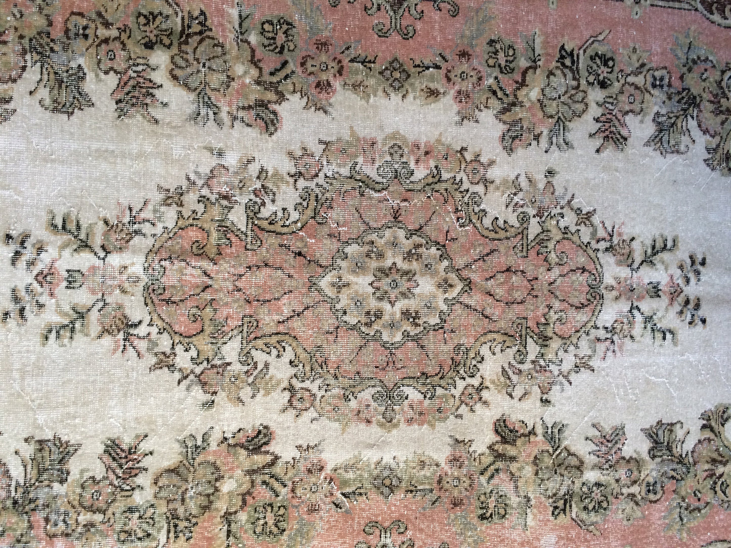 7.8 x 5.2 Pink Large  Area Oushak Rug Vintage Rug Turkish Rug Hand Made Rug