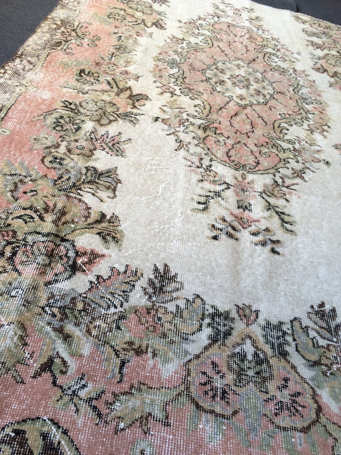 7.8 x 5.2 Pink Large  Area Oushak Rug Vintage Rug Turkish Rug Hand Made Rug