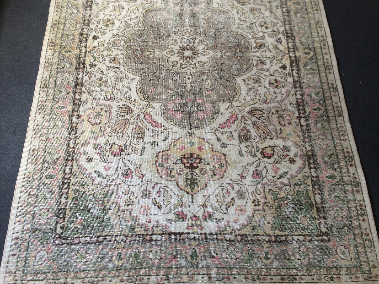 6.7 x 9.8 Turkish Oushak Rug Large Area Rug, Vintage Rug Oushak Rug 7 by 10 Muted Rug