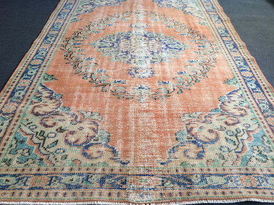 Vintage Rug Turkish Rug Oushak  Rug Bohemian Rug Living Room Rug Wool Oushak Rug Hand Made Rug