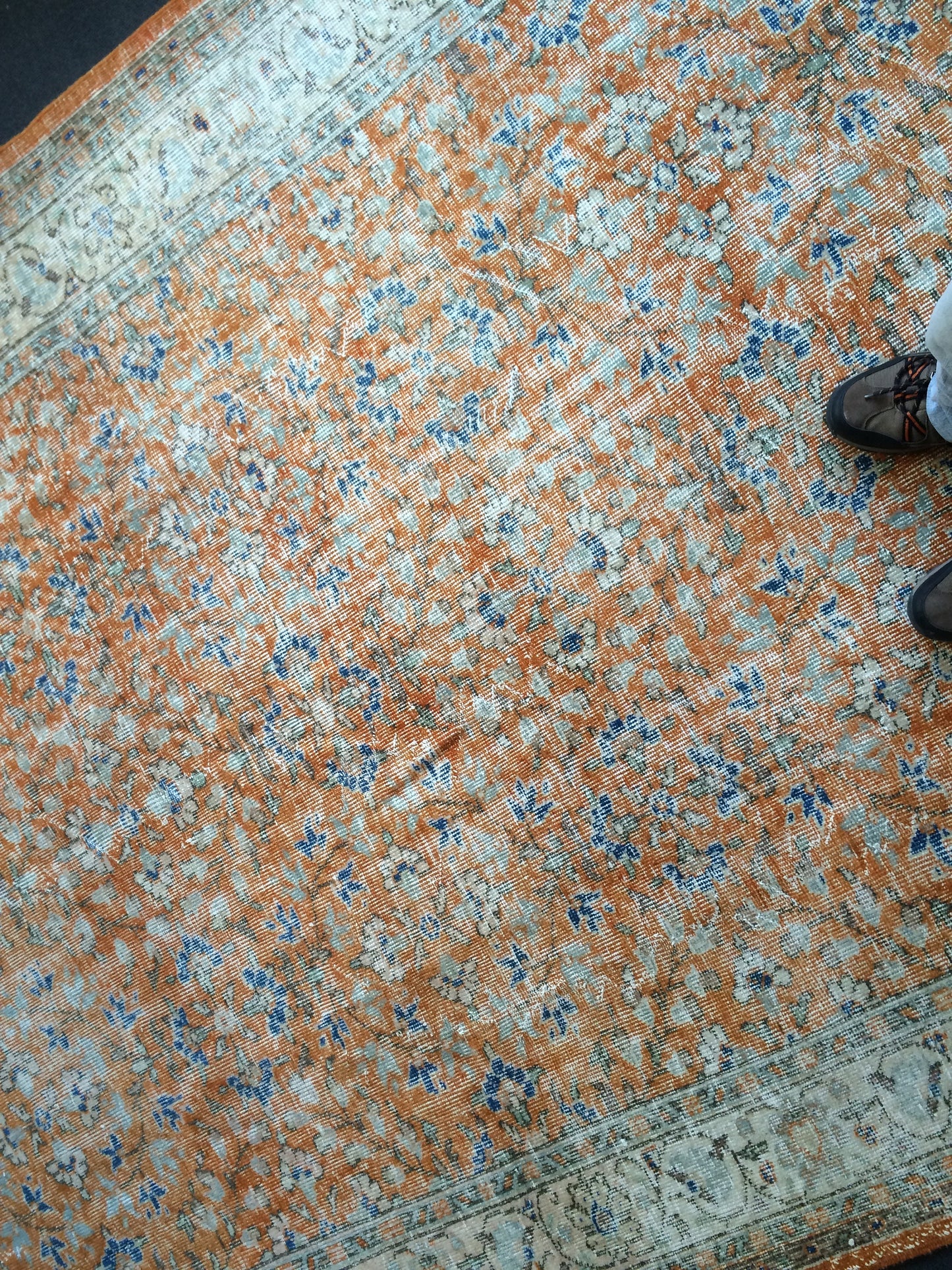 9.6 x 6.6  Burnt Orange Rug Vintage Rug Oushak Rug Turkish Rug Wool Rug Hand Made Rugs