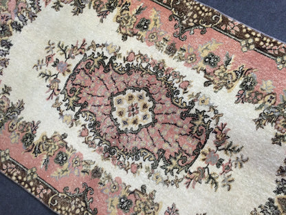 Vintage Pink Rug,4x7  Turkish Rugs Bohemian Rug, Wool Oushak Rug, Pink Oushak Rug,Hand woven Rug,Weaving Rug