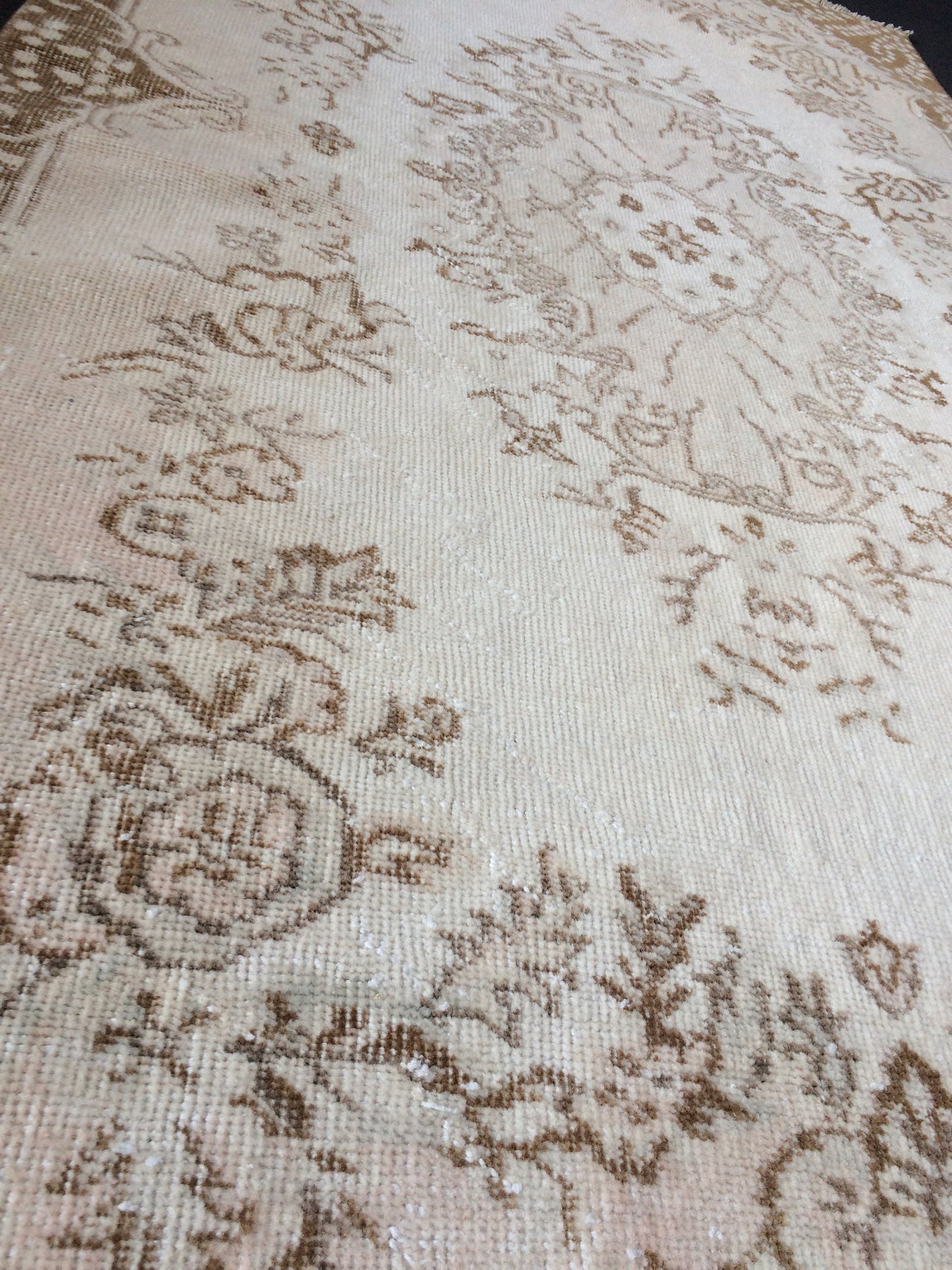 MUTED Oushak Rug, 3x7 Turkish Rug, Rustic Neutral Rug, Wool Oushak Rug, Vintage Rug