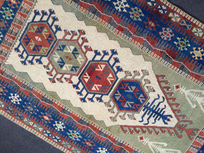 Persian Rug, Vintage  Rug, Oushak  Rug, Turkish Rugs,Turkish Wool rug 6.4 x 4.2 ft