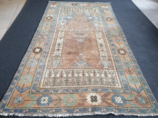 Persian Rug, Vintage Turkish Rug, Faded Rug, Rustic Rug,Bohemian Rug, Rug Runner, Turkish Rug, Farmhouse Rug, Vintage Rug, Wool rug