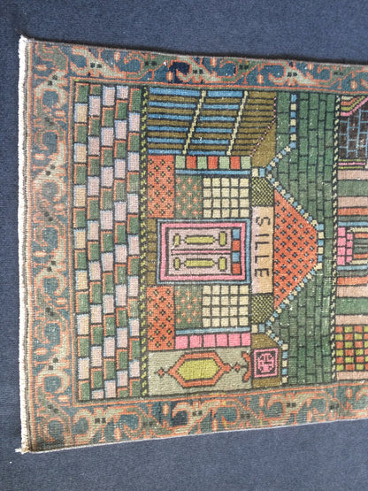 Turkish Rug, Oushak Rug, Oushak Rugs, Wool Oushak Rug, sufi mevlana Tapestry  Rug, Farmhouse Rug, Vintage Rug, Prayer Rug, Hand Made Rug