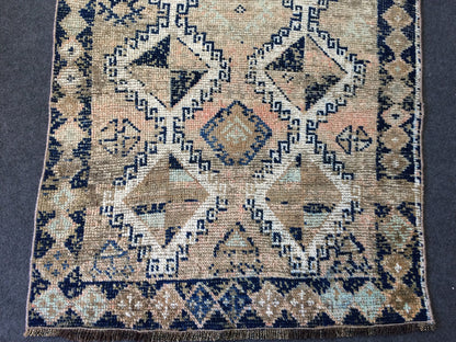 Old Turkish Rug, Oushak Rug, Wool Oriental Blue Rug, Oushak Runner Rugs, Farmhouse Rug, Vintage Rug, Vintage Rug, Hand Made Rug