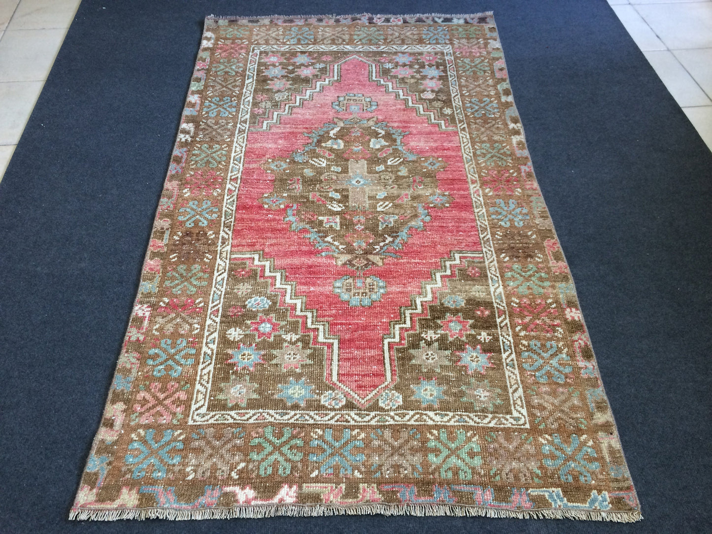 OUSHAK RUG Pink TURKISH Oushak Rug Vintage Rug Wool Hand Made Rugs Vintage Turkish Rug
