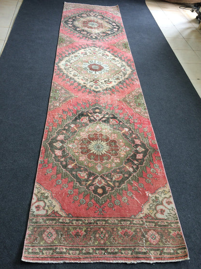 3 x 12 Oushak Runner Rug Turkish Runner Rug Vintage Runner Rug Hallway Runner Rug Kitchen Runner