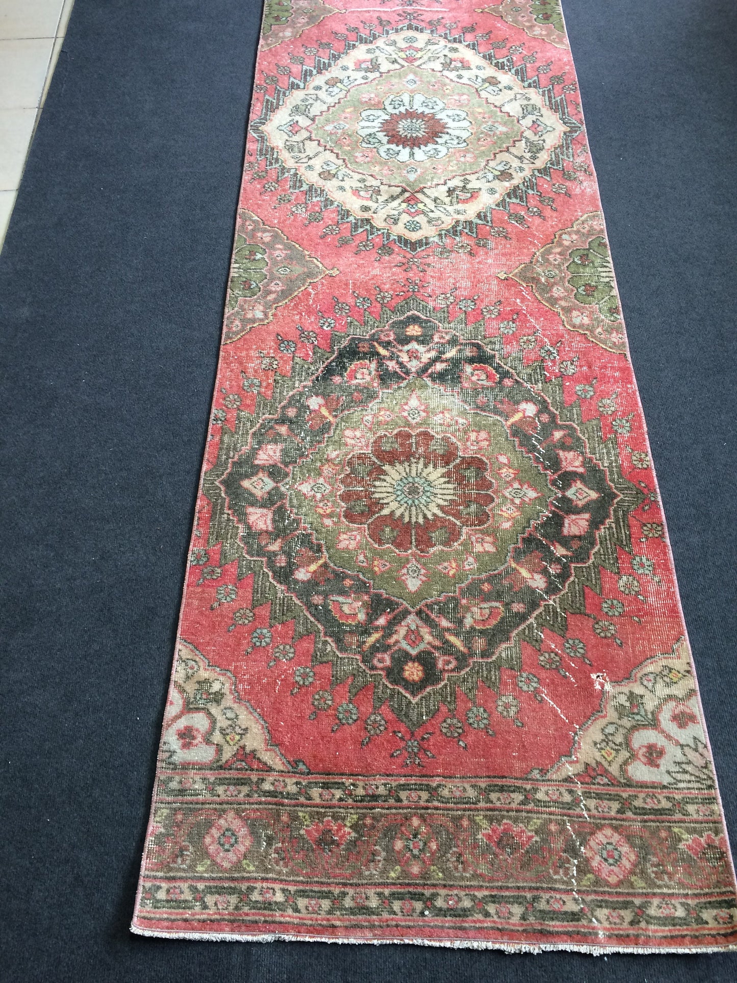 3 x 12 Oushak Runner Rug Turkish Runner Rug Vintage Runner Rug Hallway Runner Rug Kitchen Runner