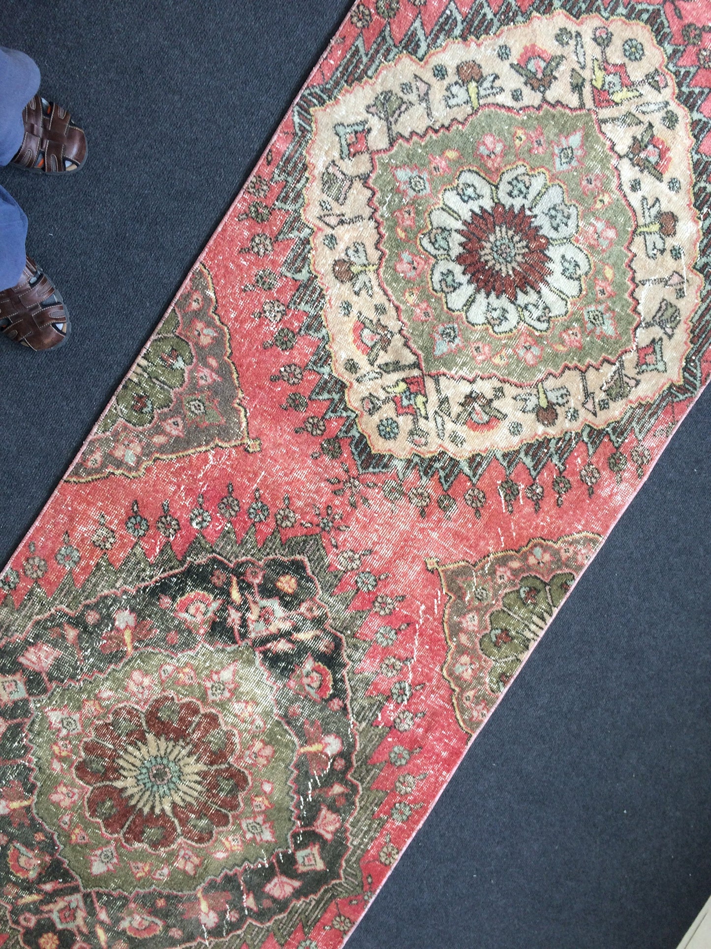 3 x 12 Oushak Runner Rug Turkish Runner Rug Vintage Runner Rug Hallway Runner Rug Kitchen Runner