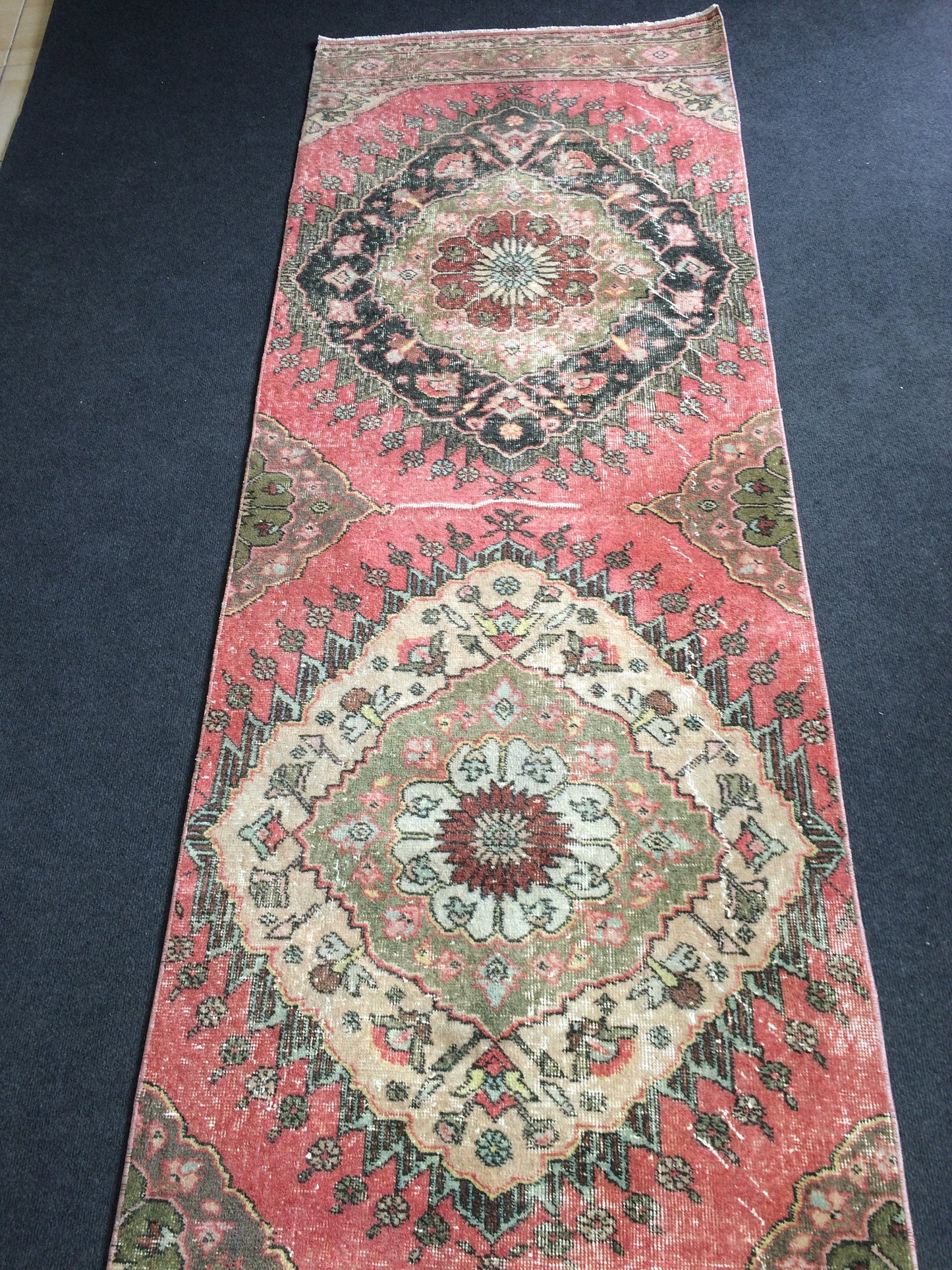 3 x 12 Oushak Runner Rug Turkish Runner Rug Vintage Runner Rug Hallway Runner Rug Kitchen Runner