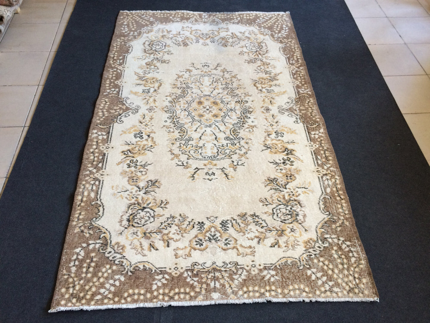 4 x 6.9 Rugs, Eclectic Turkish, Oushak Wool Rug 4x7 Persian
