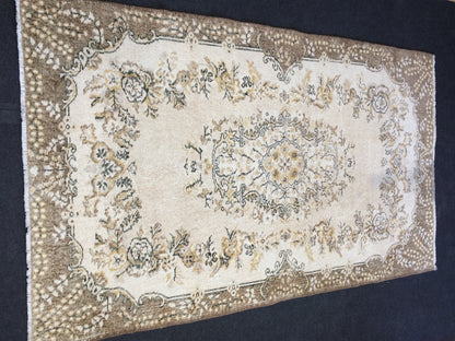 4 x 6.9 Rugs, Eclectic Turkish, Oushak Wool Rug 4x7 Persian