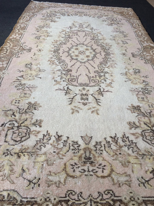 Vintage living room rug , Earth Tones Rug,pastel rugs, Turkish Oushak Rugs, Vintage Runner Rug, Muted Color Rug,Vintage Oushak Rug, 7.5 x 4