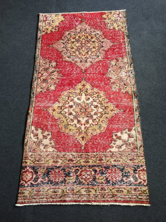 Vintage Mini Rug Small Area Rug Turkish Rug Oushak Rug Hand Made Rug Vintage Rug