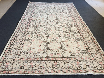 Vintage living room rug , wool pile Rug, TURKISH HAND MADE Rug, Earth Tones Rug,pastel oushak rug ,Traditional rug,Turkish Oushak Rug,