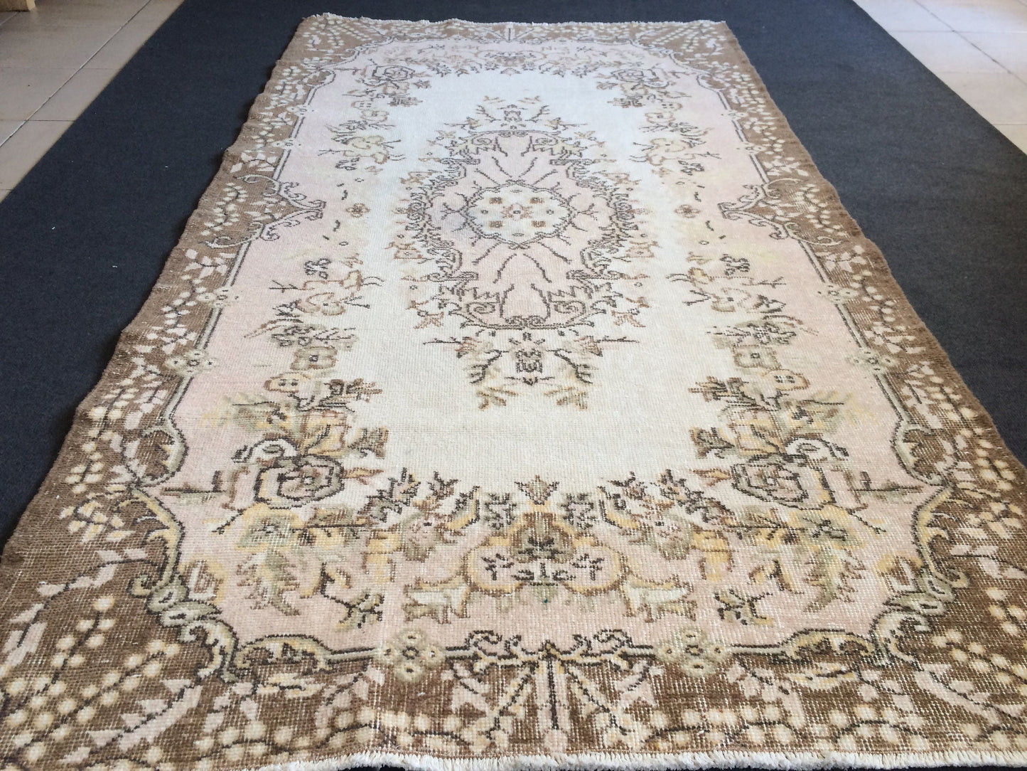 Oushak Rug Turkish Runner Rug Vintage Rug Hallway Rug Kitchen Wool Oushak Rug