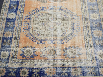 11.4 x 5.2 Vintage Runner Rug Distressed Turkish Runner Rug Wool Vintage Runner Rug Hallway Runner Rug Kitchen Runner Rug
