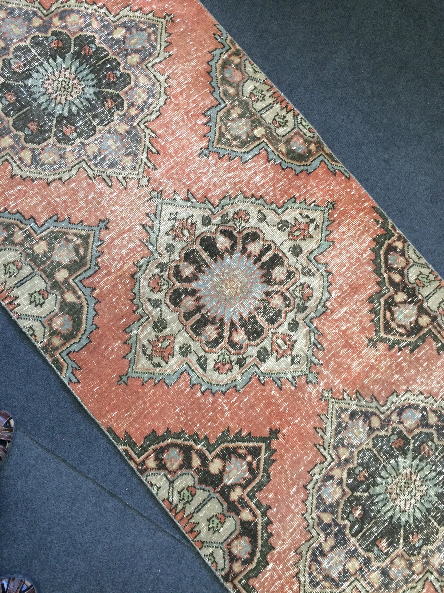 3x13 Turkish Runner Rug Oushak Runner Rug  Vintage Runner Rug Hallway Runner Rug