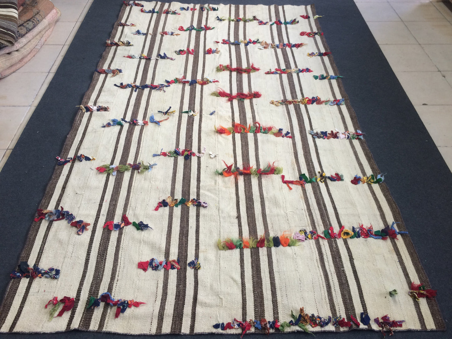 Turkish Flat Woven Oushak Kilim Rugs Nomad Kilim Rug Bohemian Rug Neutral Colors Flatwoven Rug Wool