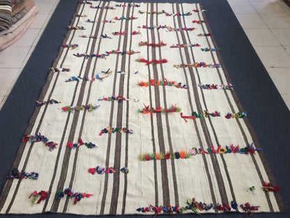 Turkish Flat Woven Oushak Kilim Rugs Nomad Kilim Rug Bohemian Rug Neutral Colors Flatwoven Rug Wool