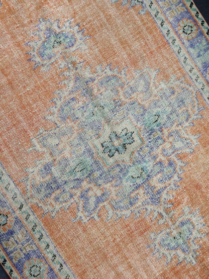 9.4 x 5.6 ft Hand Made Rugs Turkish Rug Oushak Rugs Rustic Oushak Rug Wool Oushak Rugs Oushak Runner Rugs, Farmhouse Rug, Vintage Rugs