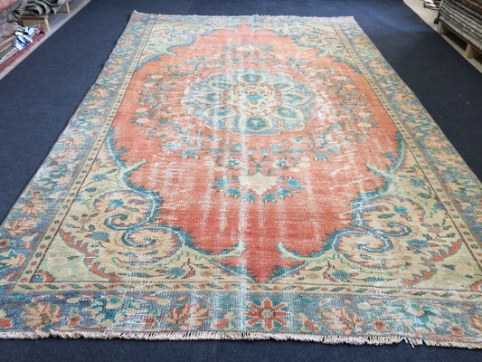 6x10 Large Area OUSHAK RUG TURKISH  Rug Vintage Rug Vintage Oriental Rugs Oushak Rug Hand Made Rugs Vintage Turkish Rug
